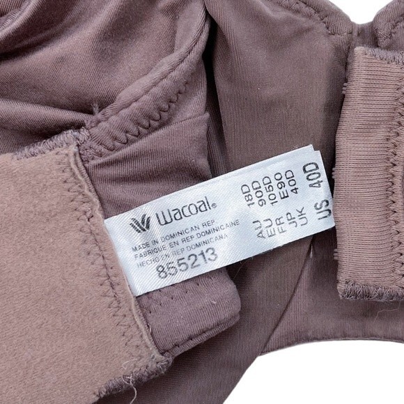 Wacoal Perfect Primer Full Figure Underwire Bra 40D * Brown Seamless Soft Cups - Picture 8 of 8